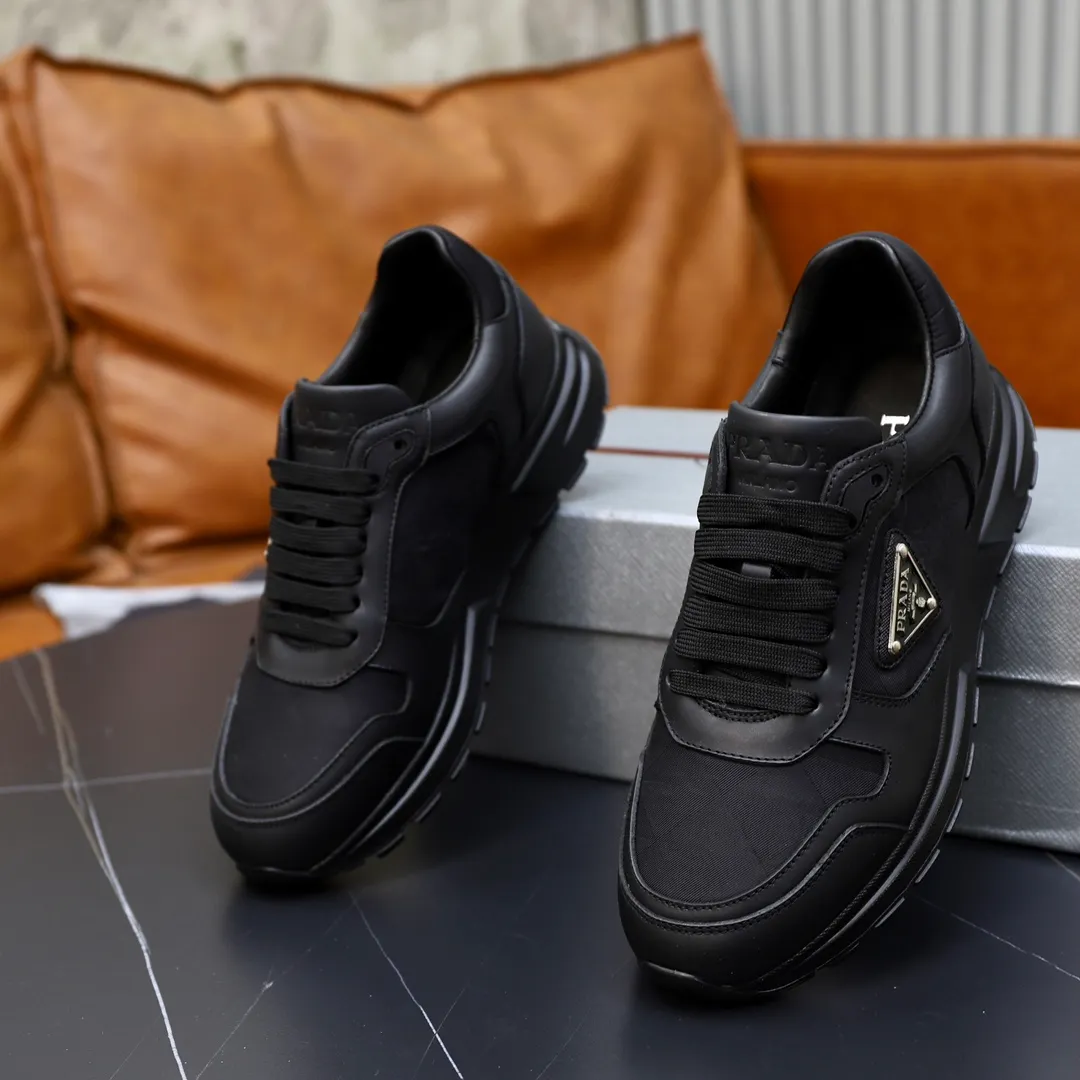 Men's shoes 💰600💰🙅‍♂️🙅‍♂️🙅‍♂️ [PRADA] Prada - High-end quality original order - Upper: Nappa calfskin, tumbled calfskin spliced stretch cloth surface, tongue high frequency brand logo - Lining: water-dyed cowhide - Outsole: ultra-light TPU foam rubber; two-color molded outsole -Ultra-high quality control and fine workmanship: outstanding (high-end, extravagance, grade) -Size: 38-44 (45 can be customized)